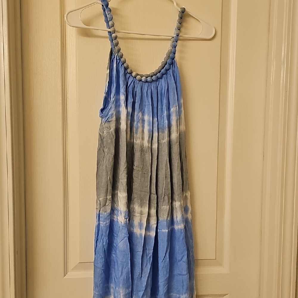 Blue and Gray Maxi Dress